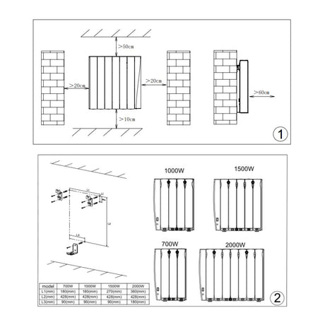 Reina Panel Radiator Reina Aron Aluminium Electric Designer Radiator with LCD Display -  570 x 540mm - White