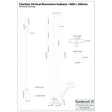 Eastbrook Panel Radiator Eastbrook Charlton Vertical Designer Radiator in Matt White
