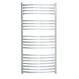 JIS Ladder Rail JIS Sussex Adur Vertical Stainless Steel Curved Heated Towel Rail 1250 x 620mm / Central Heating / Polished Chrome