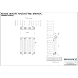 Eastbrook Column Radiator Eastbrook Rivassa Traditional 3 Column Radiator in Matt Anthracite