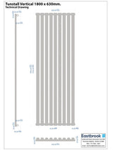 Eastbrook Designer Towel Radiator Eastbrook Tunstall Straight Vertical Designer Radiator in Matt Black