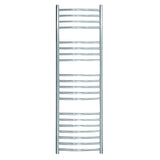 JIS Ladder Rail JIS Sussex Adur Vertical Stainless Steel Curved Heated Towel Rail 1250 x 400mm / Central Heating / Polished Chrome