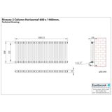 Eastbrook Rivassa Traditional 2 Column Radiator in Matt Black