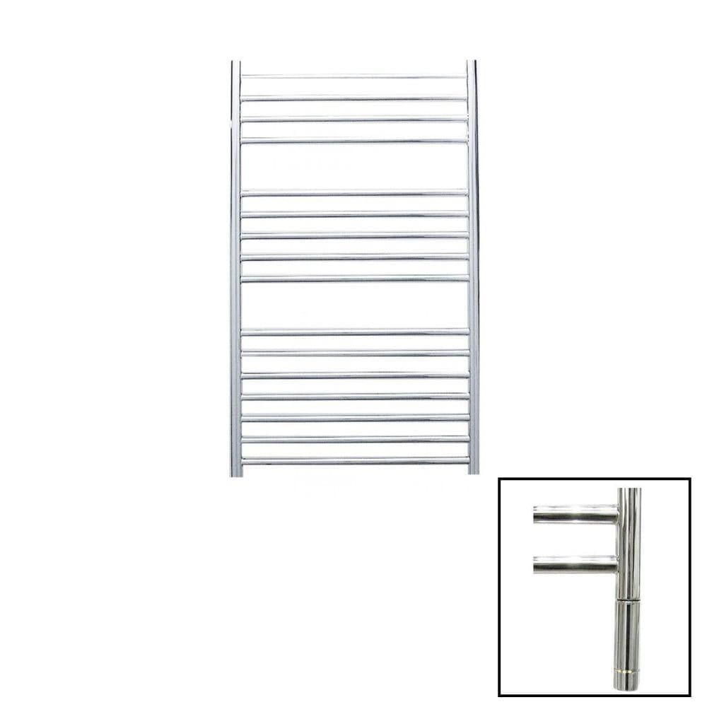 JIS Ladder Rail JIS Sussex Steyning Vertical Stainless Steel Heated Towel Rail 1000 x 620mm / Electric Only with Cylindrical Adjustable Element / Polished Chrome