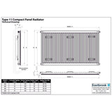 Aquarius Type 11 Compact Panel Radiator In Gloss White