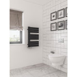 Eastbrook Designer Towel Radiator Eastbrook Helmsley Straight Vertical Designer Towel Rail in Matt Black 800 x 500 / Central Heating