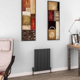 Eastbrook Flat Panel Radiators Eastbrook Charlton Horizontal Designer Radiator in Matt Anthracite 600 x 470 / Central Heating