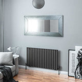 Eastbrook Panel Radiator Eastbrook Tunstall Straight Horizontal Designer Radiator in Matt Anthracite 600 x 1061mm