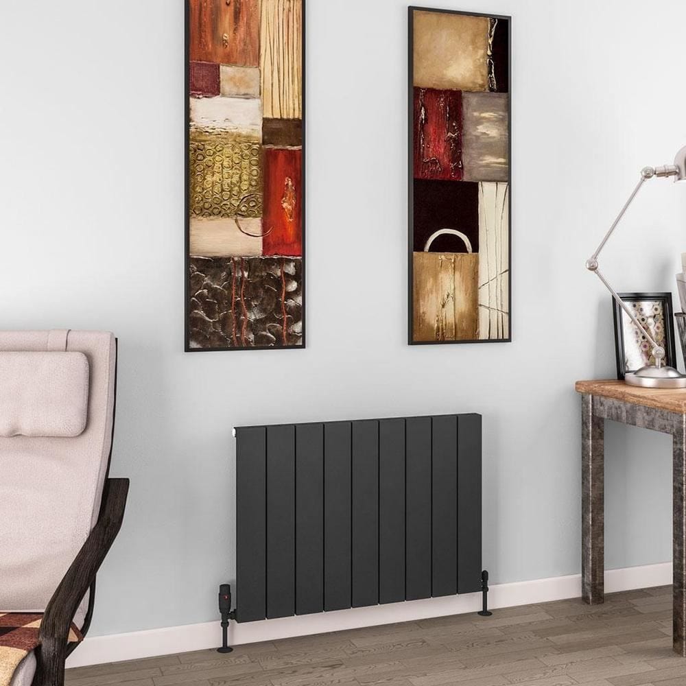 Eastbrook Flat Panel Radiators Eastbrook Charlton Horizontal Designer Radiator in Matt Anthracite 600 x 850 / Central Heating