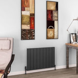 Eastbrook Flat Panel Radiators Eastbrook Charlton Horizontal Designer Radiator in Matt Anthracite 600 x 850 / Central Heating