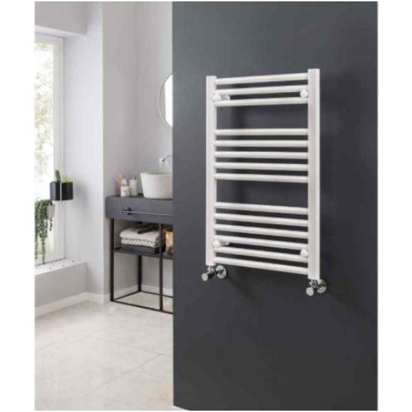 Vogue Ladder Rails Vogue Focus Straight Towel Rail in White 800 x 500 / Central Heating