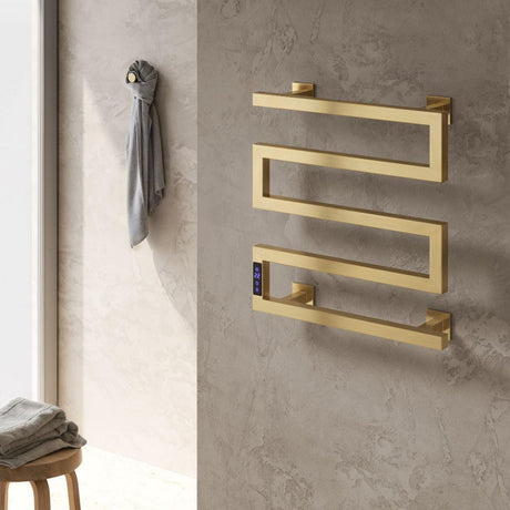 Aquarius Unique Radiator Aquarius DigiTherm Vispa Dry Electric Radiator with LCD Display Brushed Brass