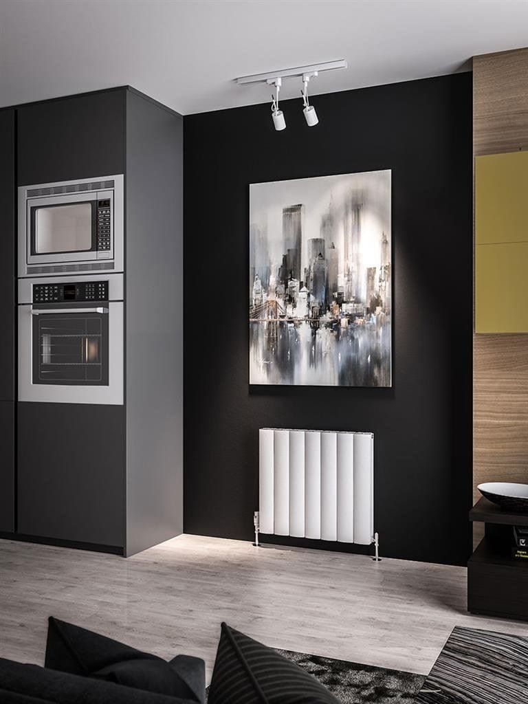 Eastbrook Eastbrook Guardia Straight Horizontal Aluminium in Matt White 600 x 660 / Dual Fuel