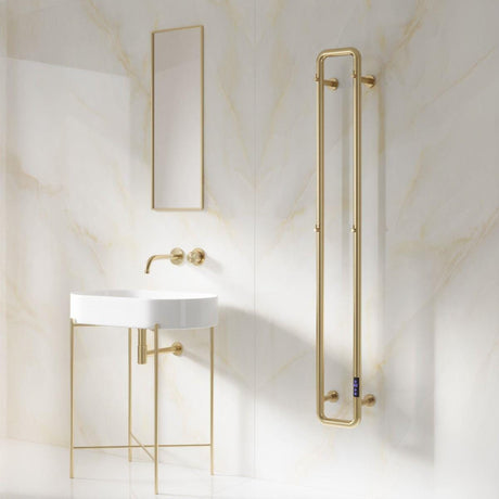 Aquarius Unique Radiator Aquarius DigiTherm Pelmo Dry Electric Radiator with LCD Display Brushed Brass