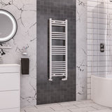 Eastbrook Wendover Curved Vertical Heated Towel Rail in White