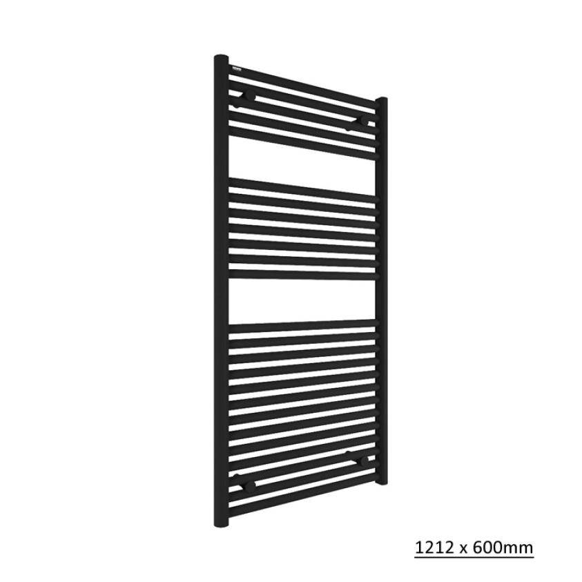 Tissino Ladder Rails Tissino Hugo2 Designer Towel Radiator in Matt Black 1212 x 600 / Central Heating