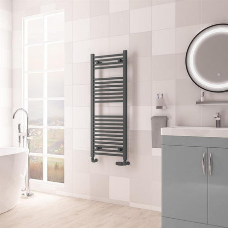 Eastbrook Ladder Rail Eastbrook Biava Vertical HV Straight Heated Towel Rail - 1118 x 450mm - Matt Anthracite
