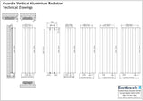 Eastbrook Panel Radiator Eastbrook Guardia Straight Vertical Aluminium Radiator in Matt Grey