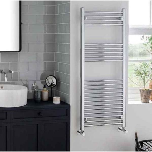 Vogue Ladder Rails Vogue Axis Straight Ladder Towel Rail in Chrome 1800 x 400 / Central Heating