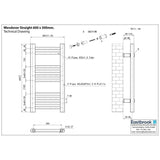 Eastbrook Ladder Rail Eastbrook Wendover Straight Heated Towel Rail in Chrome