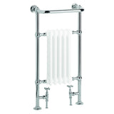 Heritage Insert Radiator Heritage Baby Clifton Traditional Floor Mounted Radiator - 940 x 498mm Chrome/White