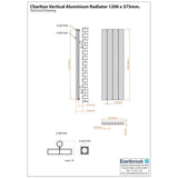 Eastbrook Panel Radiator Eastbrook Charlton Vertical Designer Radiator in Matt White