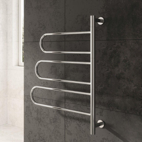 Reina Designer Towel Radiator Reina Orne 750 x 550mm Electric Only Towel Radiator in Polished Stainless Steel