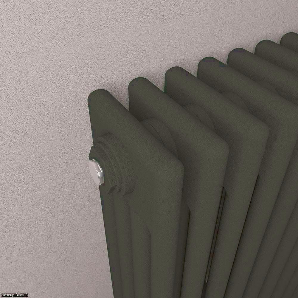 Eastbrook Column Radiator Eastbrook Rivassa Traditional 4 Column Radiator in Matt Black