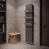 Eastbrook Panel Radiator Eastbrook Rosano Straight Vertical Aluminium Radiator in Matt Anthracite 1800 x 375mm / Electric Only