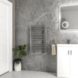 Eastbrook Ladder Rail Eastbrook Wendover Straight Vertical Heated Towel Rail in Polished Stainless Steel 800 x 500 / Electric Only