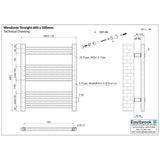Eastbrook Ladder Rail Eastbrook Wendover Straight Vertical Heated Towel Rail in White