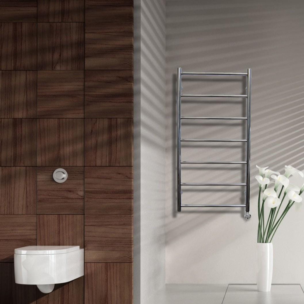 JIS Ladder Rail JIS Sussex Pevensey Vertical Stainless Steel Heated Towel Rail Polished Chrome / Electric Only