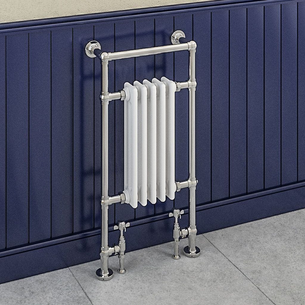 Eastbrook Inset Radiator Eastbrook Avon Straight Vertical Traditional Radiator - 960 x 500mm in Chrome/White