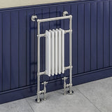 Eastbrook Inset Radiator Eastbrook Avon Straight Vertical Traditional Radiator - 960 x 500mm in Chrome/White