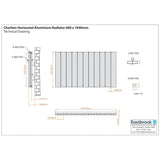 Eastbrook Flat Panel Radiators Eastbrook Charlton Horizontal Designer Radiator in Matt Anthracite