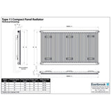 Aquarius Type 11 Compact Panel Radiator In Gloss White