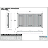 Aquarius Type 11 Compact Panel Radiator In Gloss White