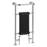 Heritage Insert Radiator Heritage Baby Clifton Traditional Floor Mounted Radiator - 940 x 498mm Chrome/Black