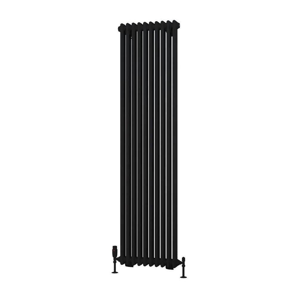 Eastbrook Column Radiator Eastbrook Rivassa Traditional 2 Column Radiator in Matt Black