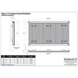 Aquarius Bathrooms Type 11 Aquarius Type 11 Compact Panel Radiator In Gloss White