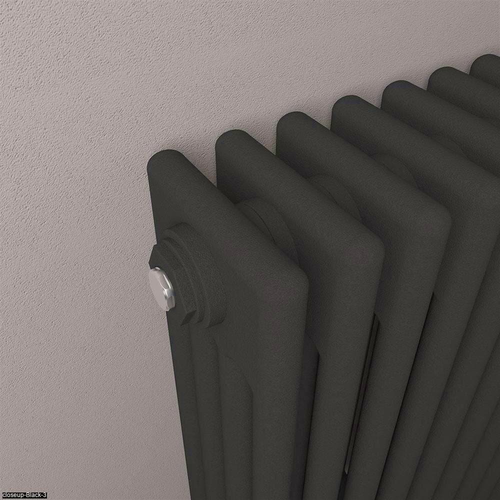 Eastbrook Column Radiator Eastbrook Rivassa Traditional 4 Column Radiator in Matt Black