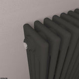 Eastbrook Column Radiator Eastbrook Rivassa Traditional 4 Column Radiator in Matt Black