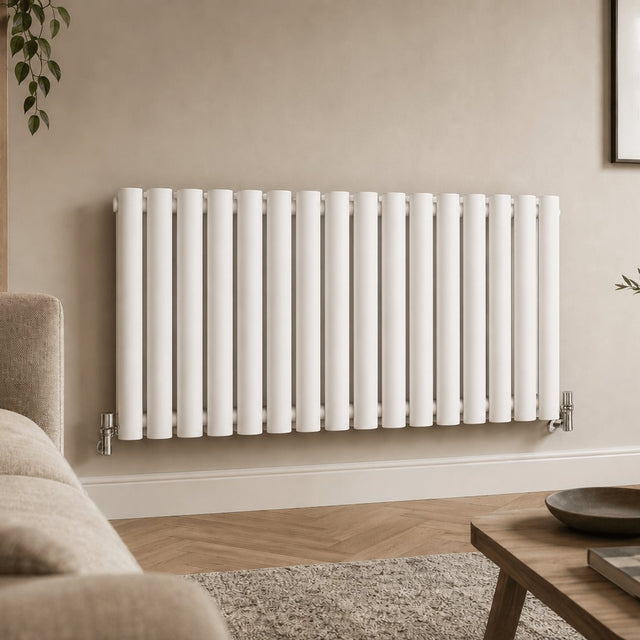 Aquarius Bathrooms Column Radiator Aquarius Athens Single Horizontal Column Radiator in White 600 x960mm
