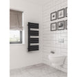 Eastbrook Designer Towel Radiator Eastbrook Helmsley Straight Vertical Designer Towel Rail in Matt Black 1150 x 500 / Central Heating
