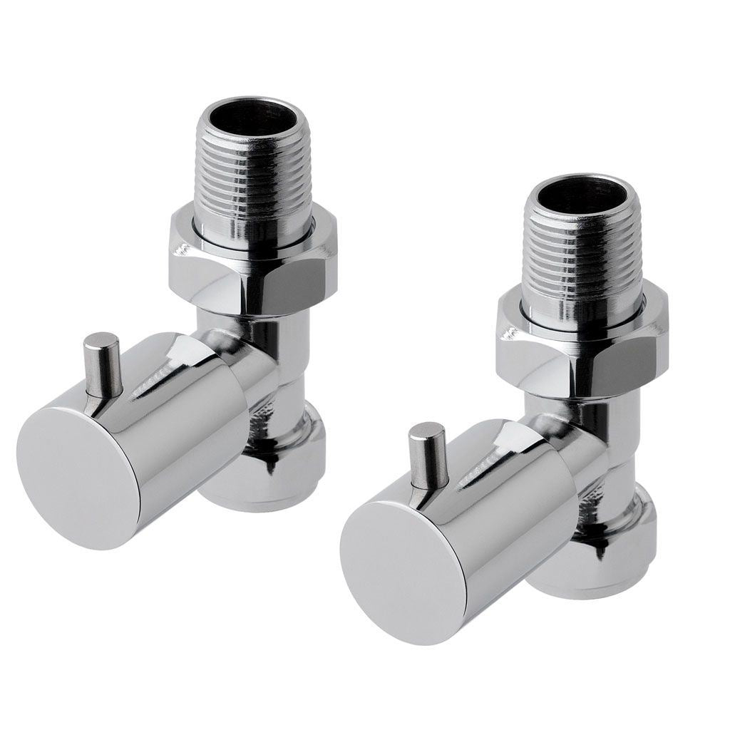 Eastbrook Minimalist Straight Manual Radiator Valves Pair - Chrome - 41.3005