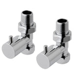 Eastbrook Minimalist Straight Manual Radiator Valves Pair - Chrome - 41.3005