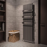 Eastbrook Rosano Straight Vertical Aluminium Radiator in Matt Anthracite