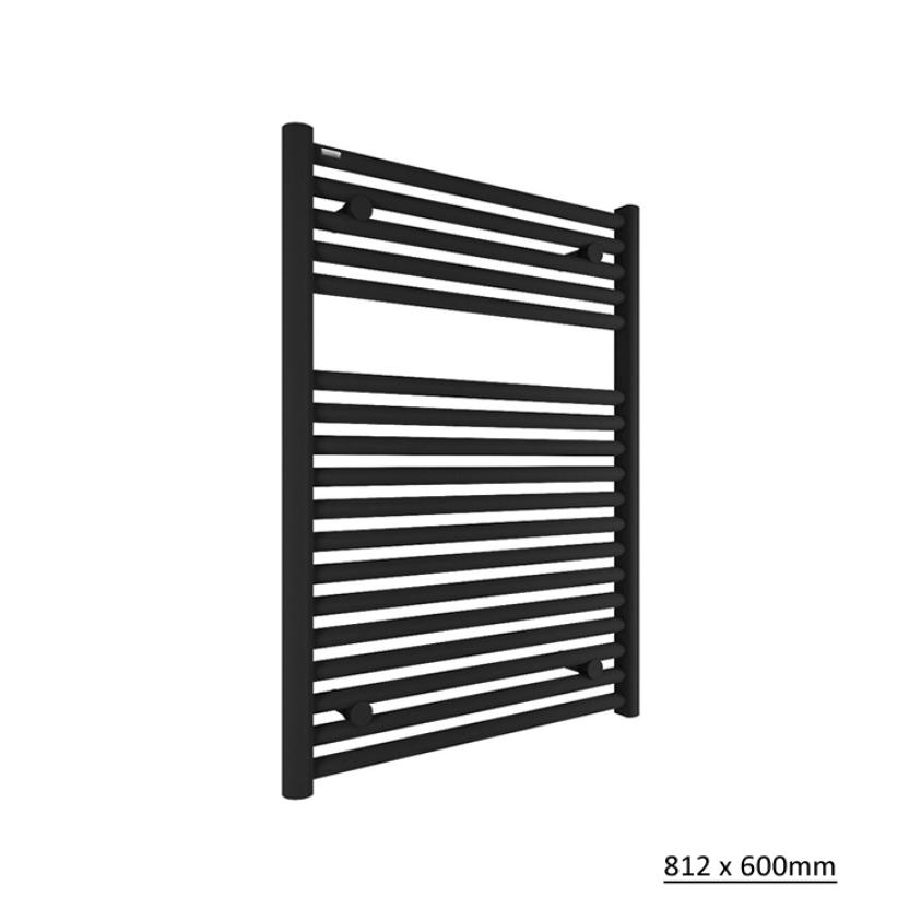 Tissino Ladder Rails Tissino Hugo2 Designer Towel Radiator in Matt Black 812 x 600 / Central Heating