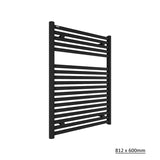Tissino Ladder Rails Tissino Hugo2 Designer Towel Radiator in Matt Black 812 x 600 / Central Heating