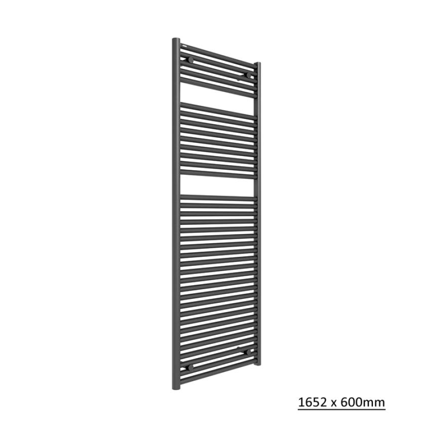 Tissino Ladder Rails Tissino Hugo2 Designer Towel Radiator in Anthracite 1652 x 600 / Central Heating